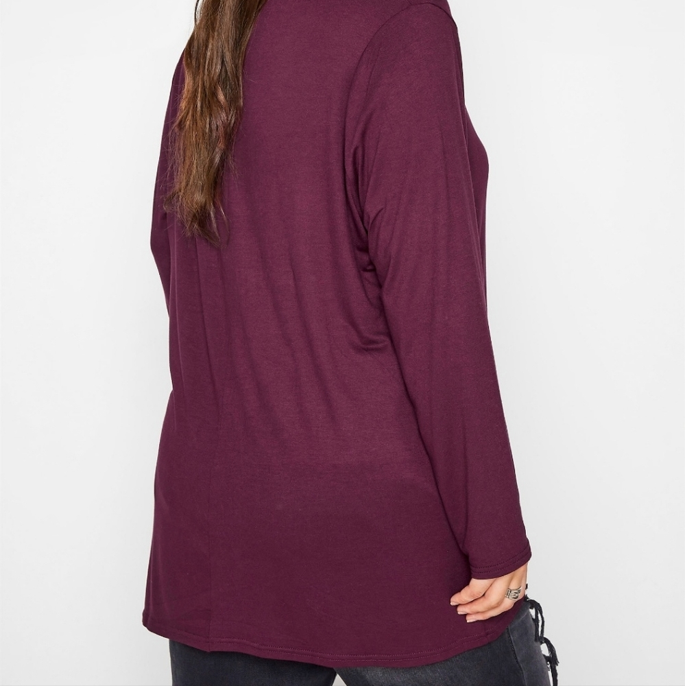 Lane Bryant Maroon Plus TUNIC KNITTED SWEATER - Picture 4 of 8